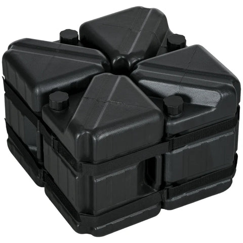 Rootz Gazebo Weights - Tent  Weights - Weather Resistant - Fillable - Black - 21 x 21 x 30cm