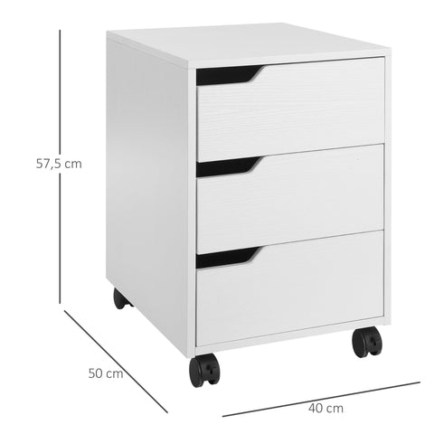 Rootz Office Cabinet on Wheels - Mobile Storage Unit - Filing Cabinet - Durable MDF - 40 x 50 x 57.5 cm