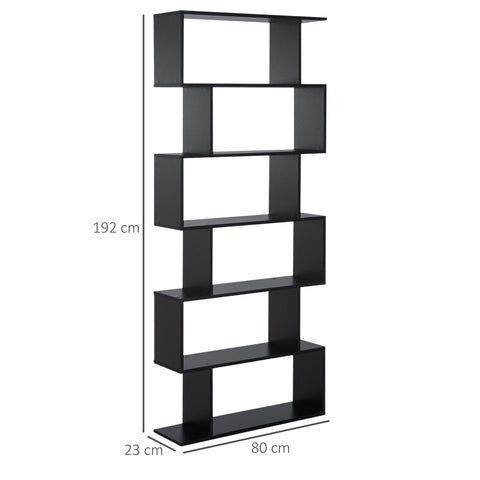 Rootz Zigzag Design Bookcase - Bookshelf - Storage Unit - Elegant & Spacious - 80W x 23D x 192H cm