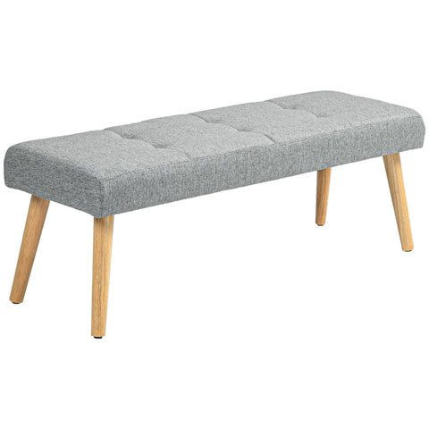 Rootz Bed Bench - Upholstered Bench - Window Seat - Thick Padding - Imitation Linen - Rubber Wood Legs - 120cm x 41cm x 43cm