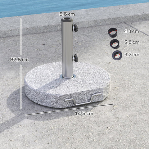Rootz Granite Parasol Stand - Umbrella Holder - Weighted Base - Weatherproof - Ø44.5x37.5cm Granite