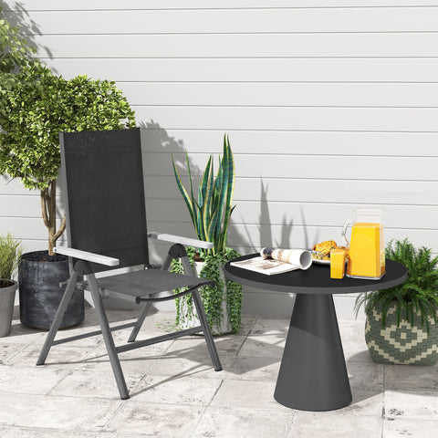 Rootz Steel Garden Chair - Folding Balcony Chair - Armrest Chair - Comfort with Eucalyptus Armrests - 60cm x 73cm x 108cm