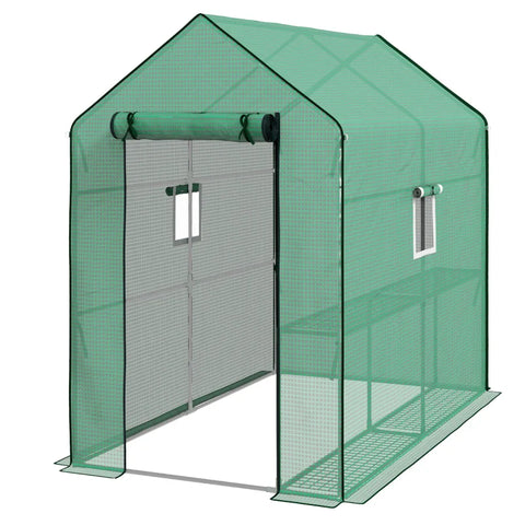 Rootz Greenhouse Cover - Replacement Tarpaulin - Weather Resistant - UV Resistant -  Green - 140 x 213 x 190 cm