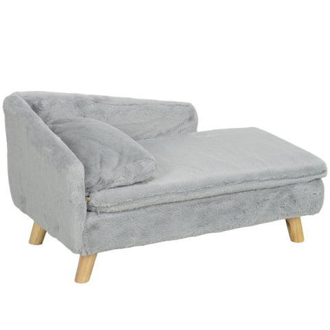 Rootz Dog Sofa - Pet Couch - Canine Seat - Soft Plush Comfort - 70 x 42.5 x 38.5cm Grey