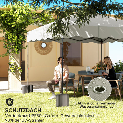 Rootz Pop-Up Pavilion - Garden Tent - Height-Adjustable Canopy - UPF50+ Oxford Fabric - 297x297x287cm,Grey