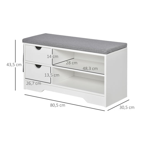 Rootz Shoe Bench Shoe Cabinet - Shoe Storage - Entryway Organizer - Comfortable Seat Cushion - 80.5cm x 30.5cm x 43.5cm