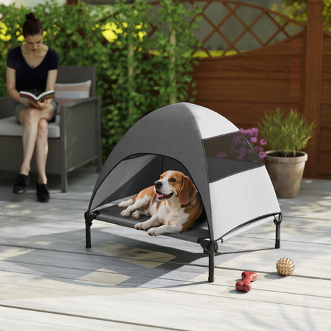 Rootz Outdoor Dog Bed - Elevated Pet Sofa - Raised Canine Lounger - Sun Protection - 76cm x 61cm x 71cm