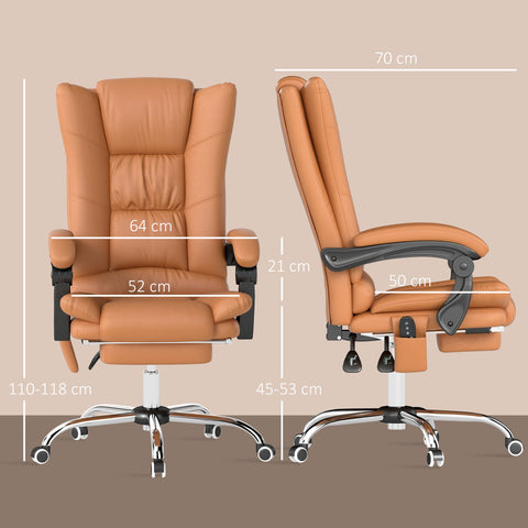 Rootz Massage Office Chair - Desk Chair - Swivel Chair - Heating & Massage - 64cm x 110-118cm - Comfort & Adjustability