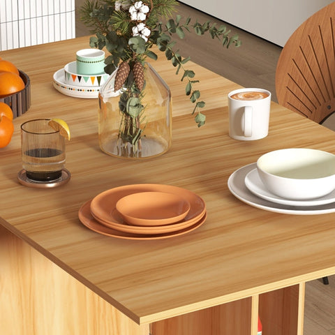 Rootz Folding Dining Table - Kitchen Table - Wooden Look - Space-saving - Portable - 140cm x 80cm x 74cm