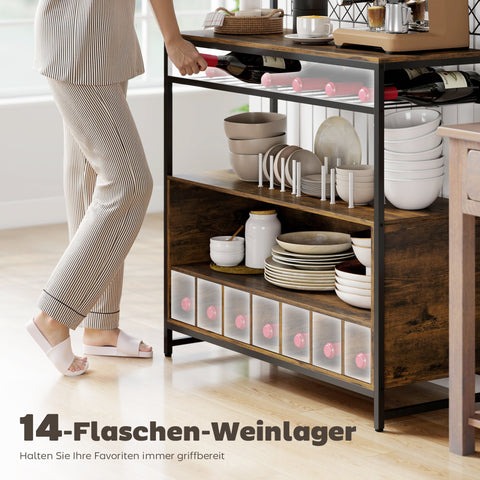 Rootz Kitchen Shelf - Storage Organizer - Metal Grid Panels - Expand Storage Space - 96.5cm x 38cm x 165cm