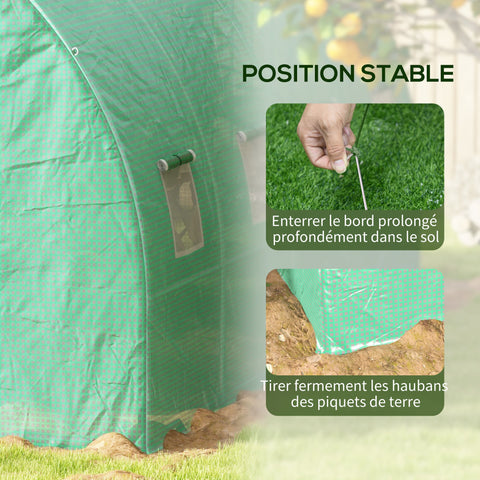 Rootz Garden Greenhouse Tunnel - Plant Nursery - Polyethylene Shelter - Integrated Irrigation - 298cm x 200cm x 197cm