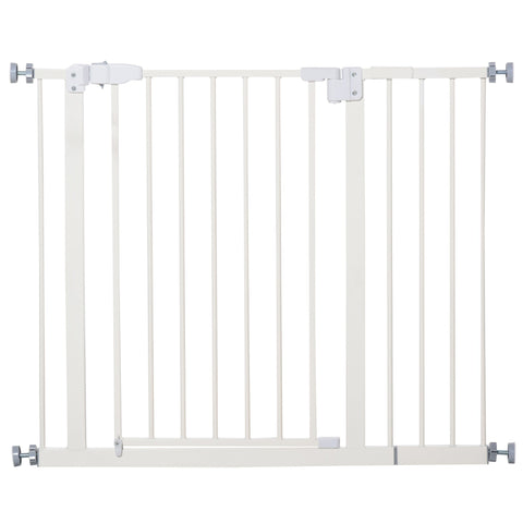 Rootz Pet Safety Gate - Adjustable Pet Barrier - Dog Gate - Steel Automatic Closing - 74-80/91.5-97.5W x 76.2H cm