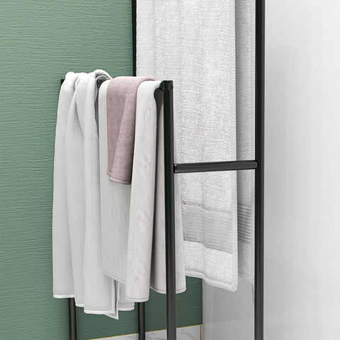 Rootz Standing Towel Rack - Towel Holder - Bathroom Organizer - Metal Frame - Rust-Resistant - Compact Design - 66cm x 20cm x 110cm