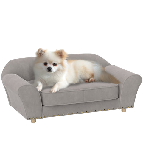Rootz Dog Sofa - Pet Chair - Elegant Rivets - 9cm Thick Cushion - Stylish - 86.5cm x 52.5cm x 33cm