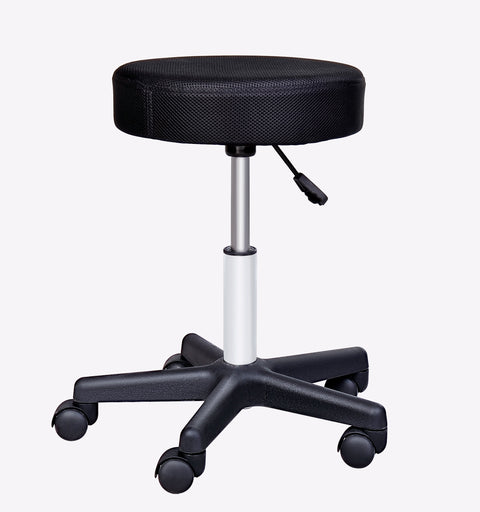 Rootz Rolling Stool for Massage - Height-Adjustable Swivel Stool - Rotating Office Seat - PU Leather - 42-54cm Adjustable Height - 35cm Diameter