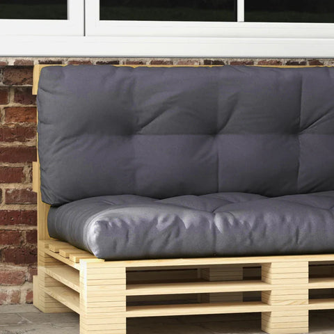 Rootz Tuinzitkussens - Tuinmeubelen - Weerbestendig - Knoopstiksels - Rugkussen - Zijkussen - Polyester - Donkergrijs - 120cm x 80cm x 12cm