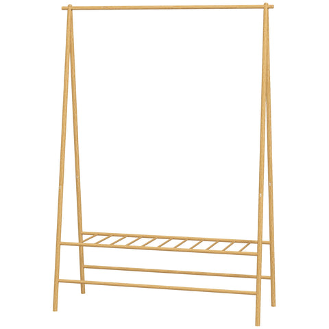 Rootz Freestanding Bamboo Coat Rack - Clothes Organizer - Storage Solution - A-Frame Design - 116cm x 43.5cm x 160cm