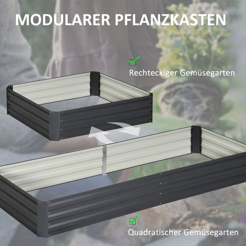 Rootz Steel verhoogd bed - tuinplanter - groentebed - roestbestendig - onkruidbestrijding - eenvoudige montage - 241 cm x 90,5 cm x 30 cm