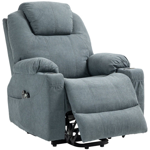 Rootz Massage Chair - TV Armchair - Recliner Chair - Ultimate Comfort - Effortless Stand-Up Assistance - Customizable Recline - 90L x 101W x 107H cm - Polyester Fabric