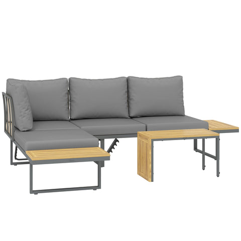 Rootz Outdoor Furniture Set - Garden Lounger - Modular Seating - Adjustable Backrests - Steel Frames - 175cm x 65cm x 70cm