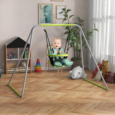 Rootz 2-in-1 Baby Swing - Children's Swing - Playground Seat - 5-Point Safety Belt - 180cm x 160cm x 182cm