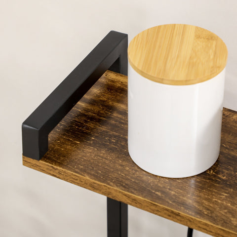 Rootz Kitchen Shelf with Integrated Sockets - Microwave Shelf - Industrial Storage Shelf - Ample Storage - 90x42x130cm