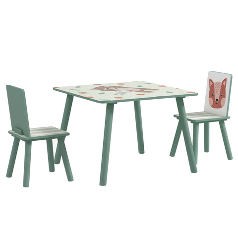 Rootz Kids Table & Chair Set - Children's Furniture - Playroom Seating - Safe Design - Table: 60x60x44cm, Chair: 26.5x26.5x50cm