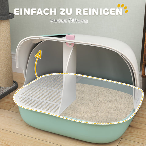 Rootz Cat Litter Box with Lid - Kitty Litter Box - Feline Relief System - Odor Control - 58cm x 46cm x 39cm