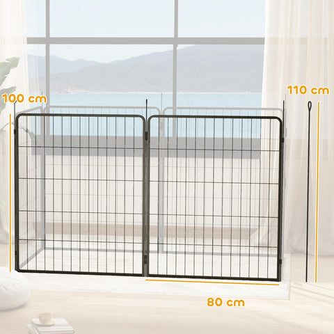 Rootz 2 Set Expansion for Puppy Enclosures - Dog Fence Panels - Pet Playground - Robust Steel - 80cm x 100cm x 1.5cm
