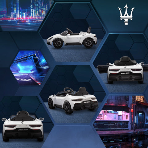 Rootz Maserati MC20 Kids Electric Car - Ride-On Vehicle - Remote Control Toy - Safe Start & Suspension - 105cm x 65.5cm x 42cm