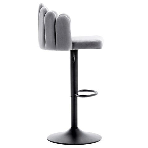 Rootz Set of 2 Velvet Bar Chairs - Bistro Stools - Ergonomic Seating - 360° Rotatable - 56cm x 41cm x 88-108cm