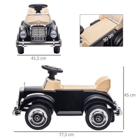 Rootz Ride-On Kinderauto - Elektrische kinderauto - Speelgoedvoertuig - Opbergruimte - Anti-omkantelapparaat - 77,5 cm x 41,5 cm x 45 cm - Kunststof en metaal - Zwart