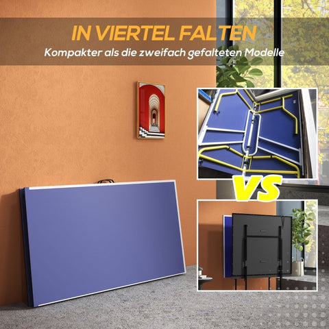 Rootz Tafeltennistafel - Pingpongtafel - Opvouwbare speeltafel - Ultracompacte opslag - Verstelbare poten - Multifunctioneel gebruik - 274 cm x 152,5 cm x 76 cm - MDF en staal