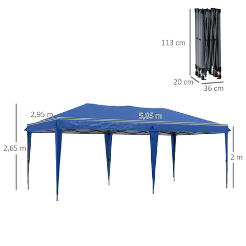 Rootz Pop-Up Tent - Celebration Shelter - Camping Pavilion - UV Protection - 5.85m x 2.95m x 2.65m