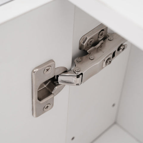 Rootz Bathroom Cabinet - Storage Unit - Bathroom Shelf - Soft Close - 30L x 30W x 120H cm - White and Black Finish - Wall Mounted