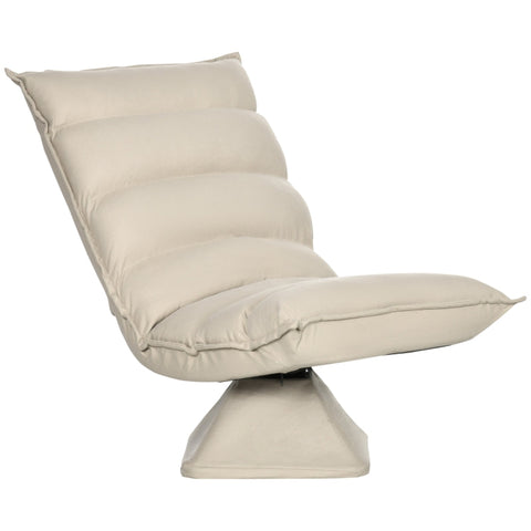Rootz Floor Seat Cushion - Floor Chair - Rotating Chair - Breathable Cover - 62cm x 70cm x 95cm - Beige - Steel Frame - Tufted Design