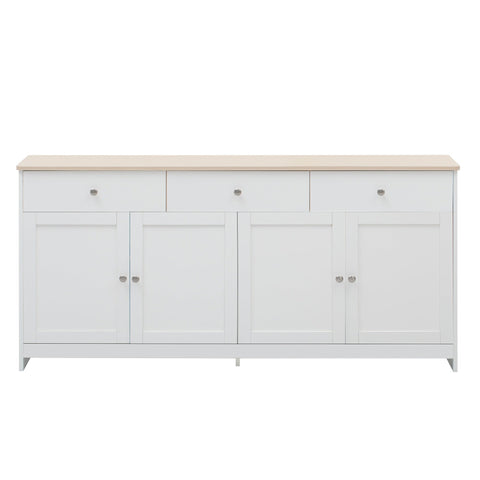 Rootz Rustic Sideboard - Country Style - Wood Grain Cabinet - Ample Storage - 160L x 37B x 75H cm