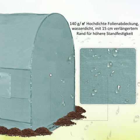 Rootz Foil Greenhouse - Plant Shelter - Garden Protection - Shields from Harsh Weather - Durable Steel Frame - Excellent Ventilation - 245cm x 200cm x 198cm