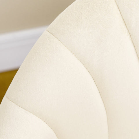 Rootz Shell-Shaped Dining Chairs - Set of 4 - Velvet-Look - Padded Seats - Metal Legs - Elegant Design - 52cm x 54cm x 79cm