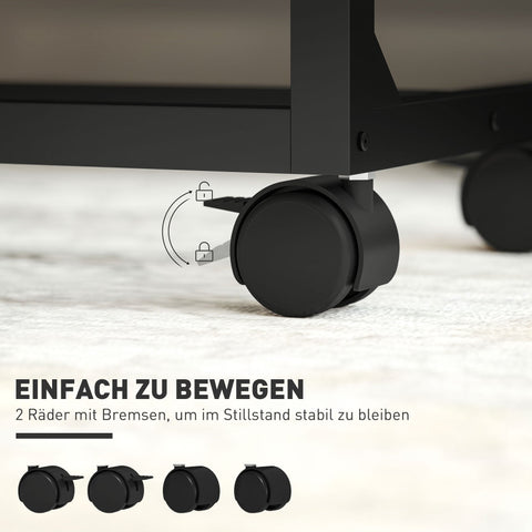 Rootz Adjustable Side Table - Bedside Table - Desk - Height Adjustable - Metal Frame - 55cm x 36cm x 62.5-82.5cm