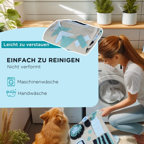 Rootz Sniffing Mat for Pets - Slow Feeder Mat - Interactive Play Toy - Polyester Fabric - Supports Better Digestion - 74cm x 50cm x 5cm