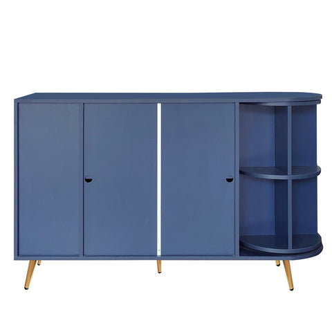 Rootz Sideboard Storage Cabinet - Freestanding Cabinet - Storage Furniture - LED Lights - 130cm x 40cm x 80cm
