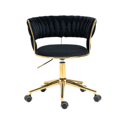 Rootz Swivel Office Chair - Velvet Chair - Ergonomic Chair - Luxury Design - 62cm x 62cm x 67-76.98cm