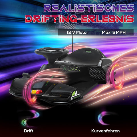 Rootz Electric Go-Kart for Kids - Children's Racing Kart - Drift Ride-on - Fun with Lights & Music - 90cm x 53cm x 99cm