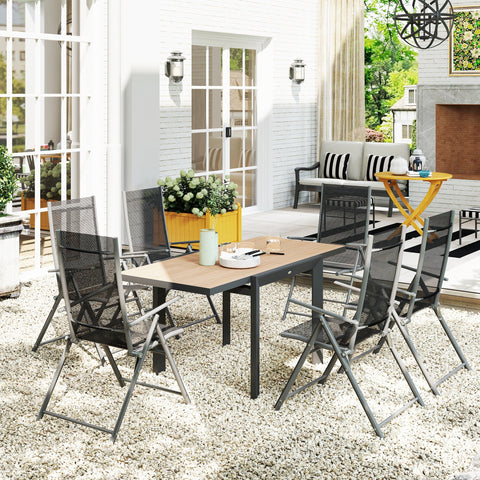 Rootz Extendable Garden Table - Outdoor Dining Table - Balcony Table - Weatherproof - 80/160 x 80 x 75 cm
