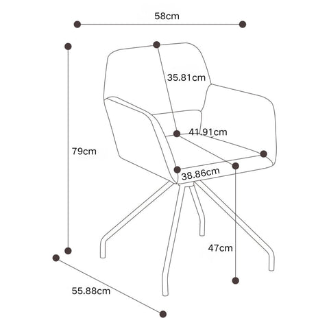 Rootz Makeup Chairs Set - Salon Chairs - Beauty Stools - Ergonomic Comfort - Faux Leather - 58x55.88x79cm