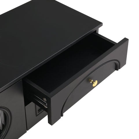 Rootz Lowboard Living Room TV Cabinet - TV Stand - Entertainment Unit - Spacious Storage - 175cm x 35cm x 45cm