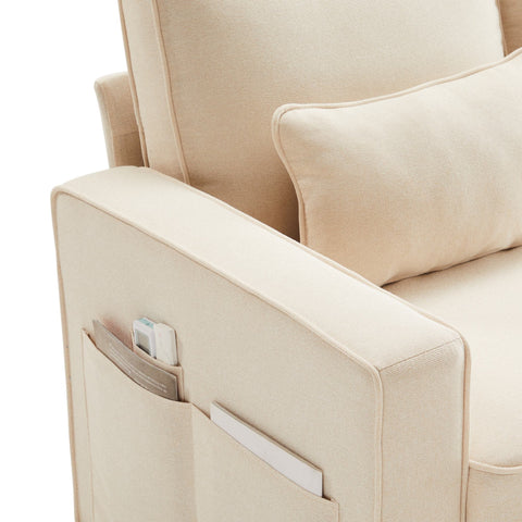 Rootz Modern 4-Seater Sofa - Linen Look Sofa - Spacious Couch - Adjustable Cushions - 264x83x87 cm - Beige