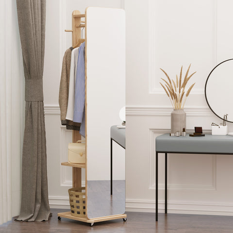 Rootz Stand Mirror - Dressing Mirror - Full Size Mirror - Space-Saving Design - 40cm x 44.5cm x 170cm