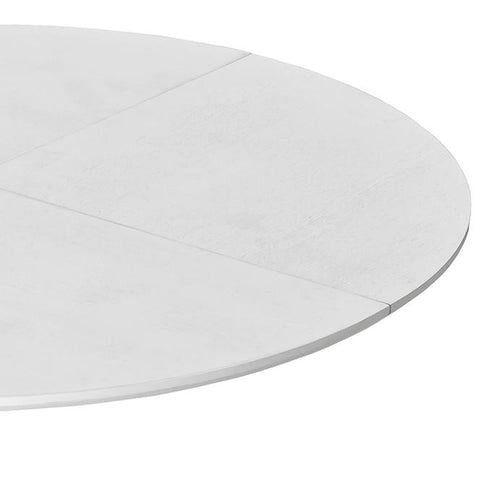 Rootz Modern Round Dining Table - White Masonation Table - Metal Frame Dining Tables - Durable & Stylish - 120cm x 120cm x 75cm